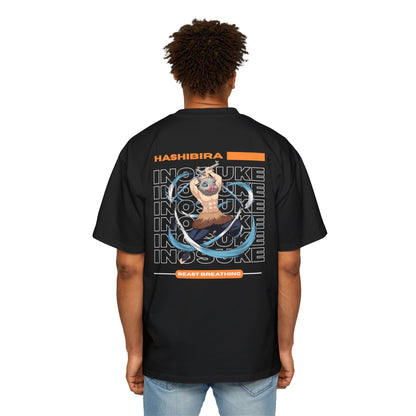Beast Breathing™ Premium Men's Oversized Heavy Tee - Inosuke Hashibira Theme