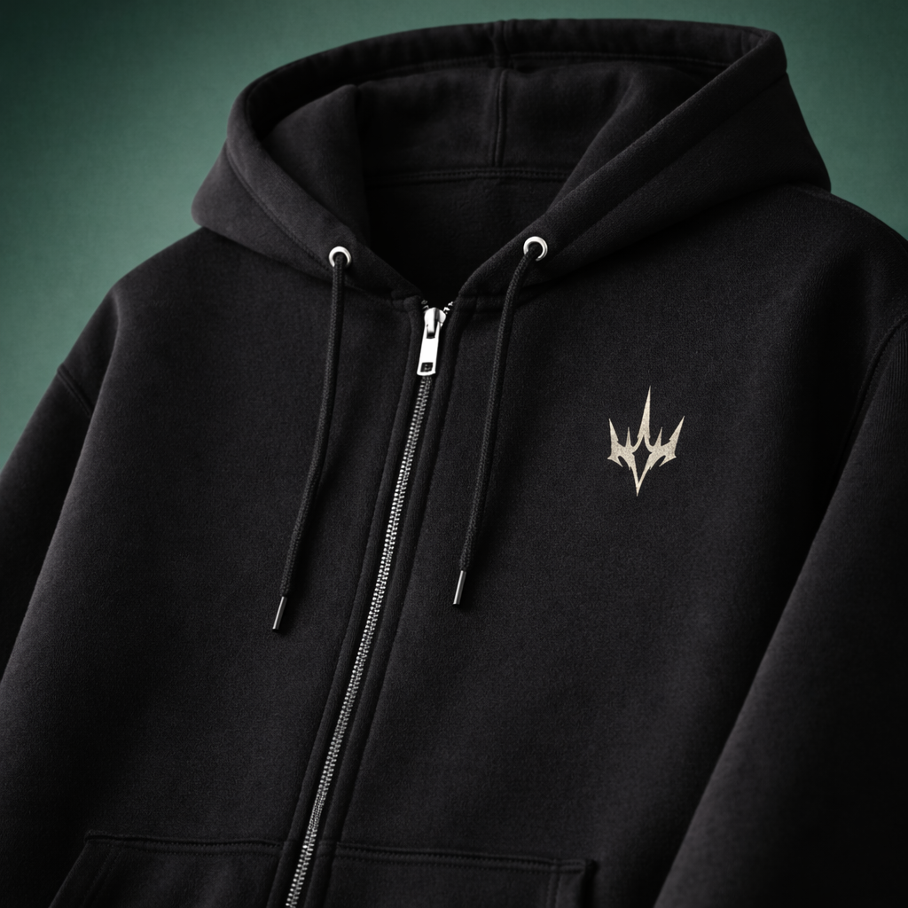'HUNTER' Embroidered Zip Hoodie
